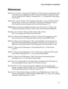 FINAL ENVIRONMENTAL ASSESSMENT  References Bailey R.G., P.E. Avers, T. King, and W.H. McNab, eds[removed]Ecoregions and subregions of the United States (map) (supplementary table of map unit descriptions compiled and edit