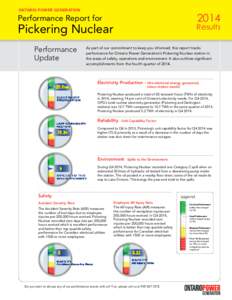 ONTARIO POWER GENERATIONPerformance Report for