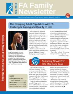 Oct[removed]FA Family Newsletter  A semi-annual publication of the Fanconi Anemia Research Fund, Inc.