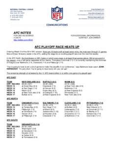 AFC NOTES FOR USE AS DESIRED[removed]http://twitter.com/nfl345  FOR ADDITIONAL INFORMATION,