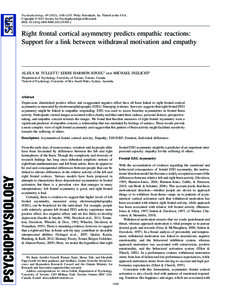 Biology / Empathy / Empathic concern / Eddie Harmon-Jones / Personal distress / Frontal lobe / Psychopathy / Negative-state relief model / Empathic accuracy / Social psychology / Mind / Cognitive science