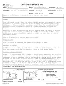 SCS Agency Franchise Tax Board Author: ANALYSIS OF ORIGINAL BILL Analyst: