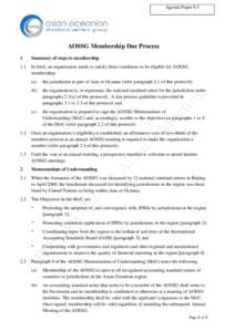 Agenda Paper 9.3  AOSSG Membership Due Process 1  Summary of steps to membership