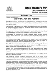 Brad Hazzard MP Attorney General Minister for Justice MEDIA RELEASE Thursday 28 August 2014