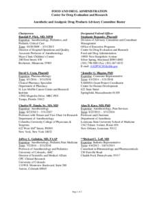 ENDOCRINOLOGIC AND METABOLIC DRUGS ADVISORY COMMITTEE ROSTER 2008