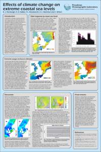 Effects of climate change on extreme coastal sea levels K. J. Horsburgh, R. A. Flather, P.L. Woodworth, D. L. Blackman and C. Wilson Introduction