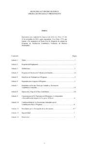 MUNICIPIO AUTÓNOMO DE PONCE OFICINA DE FINANZAS Y PRESUPUESTO INDICE  Reglamento para implantar las disposiciones de la Ley Núm. 172 del