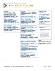 NLM Technical Bulletin, November-December 2014