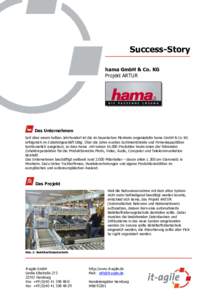 Success-Story hama GmbH & Co. KG Projekt ARTUR Das Unternehmen Seit über einem halben Jahrhundert ist die im bayerischen Monheim angesiedelte hama GmbH & Co KG