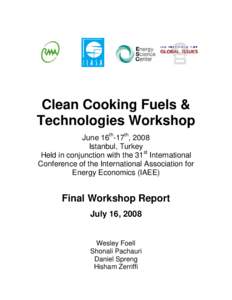 “Clean Cooking Fuels & Technologies” –