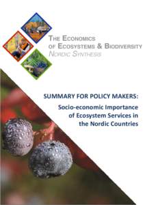 SUMMARY FOR POLICY MAKERS: Socio-economic Importance of Ecosystem Services in