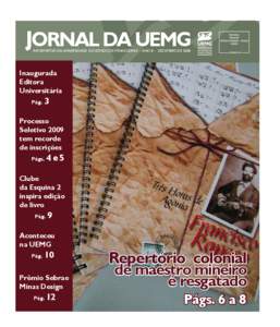 JORNAL DA UEMG INFORMATIVO DA UNIVERSIDADE DO ESTADO DE MINAS GERAIS - ANO III - DEZEMBRO DE 2008