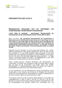 Deutscher Forstwirtschaftsrat e.V. Claire-Waldoff-StraßeBerlin TF