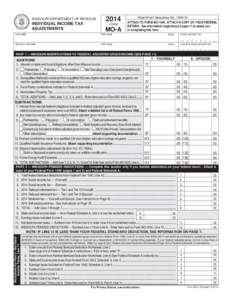 MO-A Individual Income Tax Adjustments