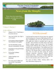 Florida Coastal Everglades Long Term Ecological Research Newsletter  Summer 2012 News from the Sloughs News from the researchers,
