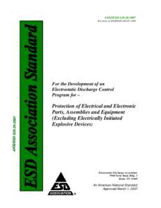 Electrical safety / Electrical breakdown / Plasma physics / Electrostatic discharge / Human-body model / Charged-device model / American National Standards Institute / Antistatic garments / Electrostatic-sensitive device / Electromagnetism / Physics / Electrostatics