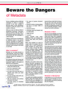 Beware the Dangers of Metadata