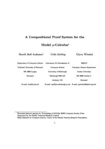 A Compositional Proof System for the Modal -Calculus Henrik Reif Anderseny
