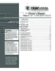 Owner’s Manual  Models: TC-12B - TC-60B4, Digital Thermostat