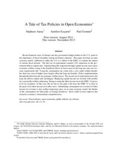 A Tale of Tax Policies in Open Economies∗ St´ephane Auray† Aur´elien Eyquem‡  Paul Gomme§