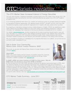 OTC Markets Newsletter - July 2011