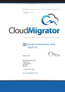 Google Authentication using OAuth 2.0 February[removed]Cloud Technology Solutions