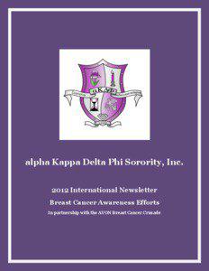 alpha Kappa Delta Phi Sorority, Inc[removed]International Newsletter Breast Cancer Awareness Efforts