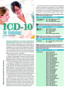 So, how do I know that this is a real issue for radiology? I did my homework and reviewed the top 50 diagnosis codes used in 2013 by radiology practice clients. This is an exercise that I recommend all radiology administ