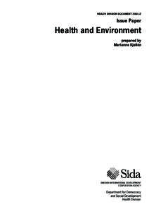 HEALTH DIVISION DOCUMENT 2001:2  Issue Paper Health and Environment prepared by