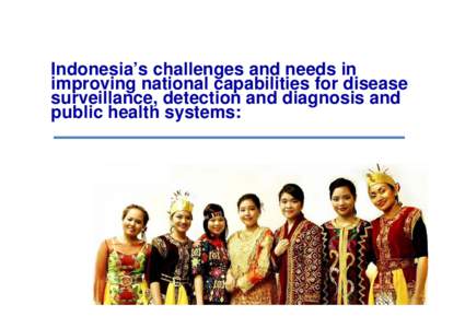 Indonesia’s challenges and needs in improving national capabilities for disease surveillance, detection and diagnosis and public health systems:  National capabilities in public health