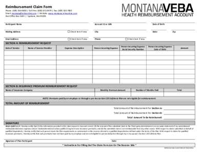 NWSMW VEBA Plan Reimbursement Claim Form