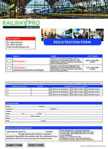 RAILWAY PRO investment summit THE EUROPEAN RAIL INDUSTRY  Ways to register