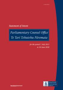 A.9 SOI[removed]Statement of Intent Parliamentary Counsel Office Te Tari Tohutohu Paremata