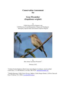 Conservation Assessment for Gray Flycatcher (Empidonax wrightii) for USDA Forest Service Region 6 and