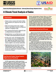 Famine Early Warning Systems Network—Informing Climate Change Adaptation Series  A Climate Trend Analysis of Sudan Warrap, and North Bahr el Ghazal). [Please see “Objectives and Methods” for state names and populat