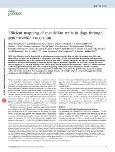 © 2007 Nature Publishing Group http://www.nature.com/naturegenetics  ARTICLES Efficient mapping of mendelian traits in dogs through genome-wide association