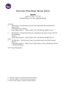 Downtown/Flats Design Review District Agenda January 21, [removed]:30 A.M. City Hall Room 514, 601 Lakeside Avenue  9:30 A.M.