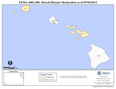 FEMA-4062-DR, Hawaii Disaster Declaration as of[removed]Kauai Honolulu  Kalawao