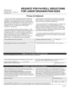 Standard Form 1187 Revised June 1989 U.S. Office of Personnel Management PPM Chapter 550  REQUEST FOR PAYROLL DEDUCTIONS