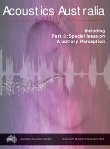 Acoustics Australia Including Part 2: Special Issue on Auditory Perception  Australian Acoustical Society