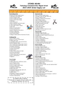 STOKES-BEARD Technology & Communication Magnet School[removed]School Supply List  PreKindergarten