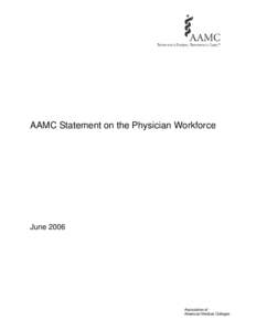 Microsoft Word - AAMC Statement on the Physician Workforce.doc