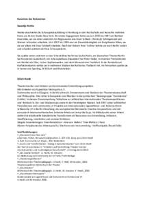 Kurzviten der Referenten Swantje Henke Henke absolvierte die Schauspielausbildung in Hamburg an der Hochschule und besuchte mehrere Kurse am Actors Studio New York. Ihr erstes Engagement hatte sie von 1995 bis 1997 am Be