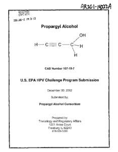 Title: Robust Summaries & Test Plans: Propargyl Alchohol; Type of document