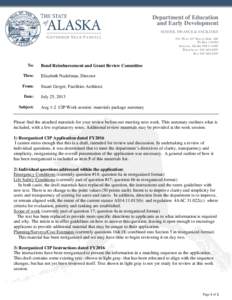 Department of Education and Early Development SCHOOL FINANCE & FACILITIES 801 West 10th Street, Suite 200 PO Box[removed]Juneau, Alaska[removed]