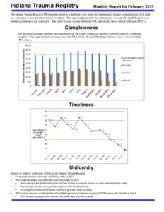 Indiana Trauma Registry  Monthly Report for February 2013 The Indiana Trauma Registry (ITR) monthly report is a dashboard style report for the Indiana Criminal Justice Institute (ICJI) and any other party concerned about