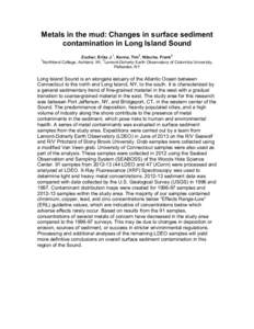 Metals in the mud: Changes in surface sediment contamination in Long Island Sound 1 1