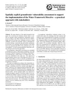 Hydrology / Aquifers / Aquatic ecology / Risk / Groundwater / Social vulnerability / Water pollution / Drainage basin / River Basin Management Plans / Water / Earth / Environment