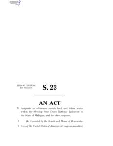 113TH CONGRESS 1ST SESSION S. 23 AN ACT