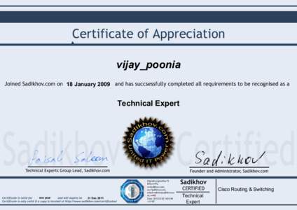 vijay_poonia 18 January 2009 Technical Expert  one year